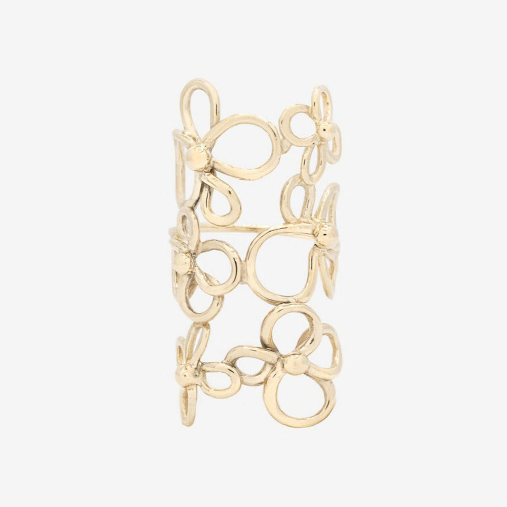 Anello con mazzo di fiori in oro 18 carati