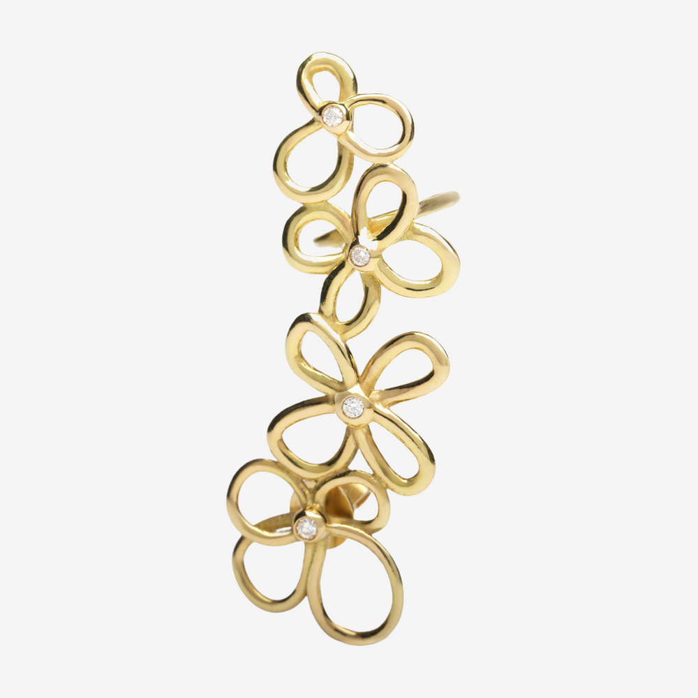 Bracciale a forma di mazzo di fiori con diamanti