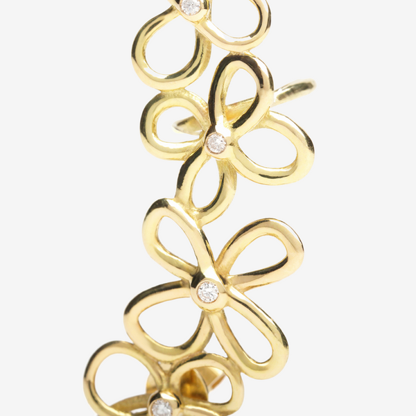 Bracciale a forma di mazzo di fiori con diamanti