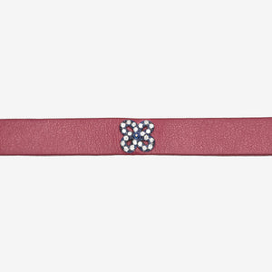 Bracciale in pelle con fiore in titanio 