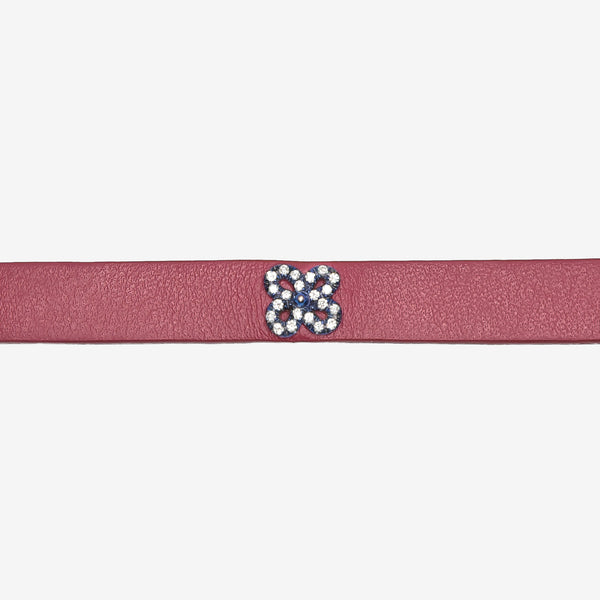 Bracciale in pelle con fiore in titanio 