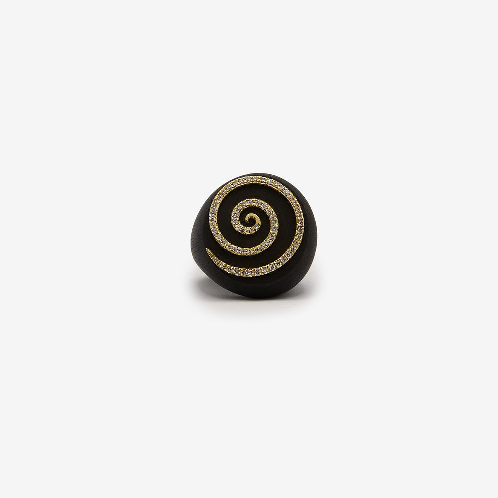 Anello a spirale con diamanti