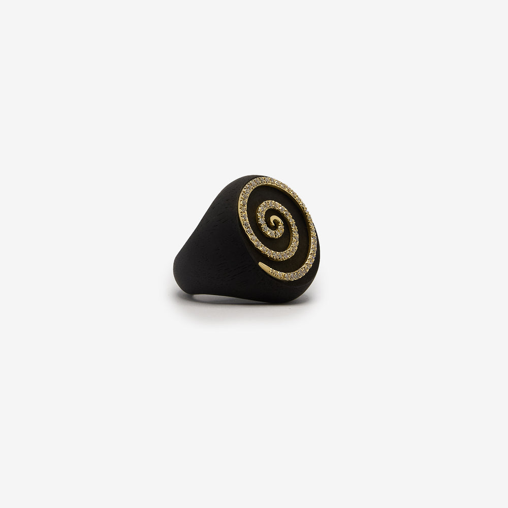 Anello a spirale con diamanti