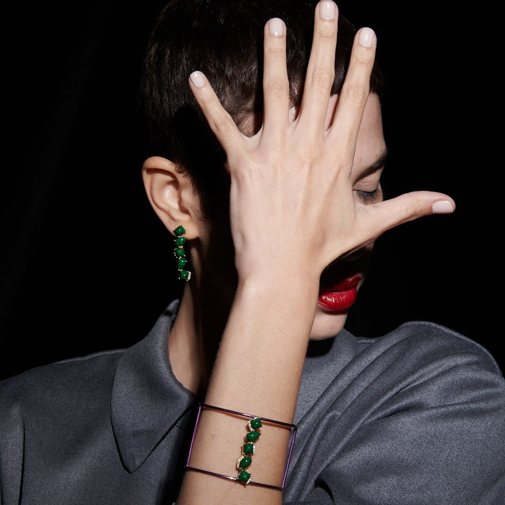 Orecchini pazzi in malachite