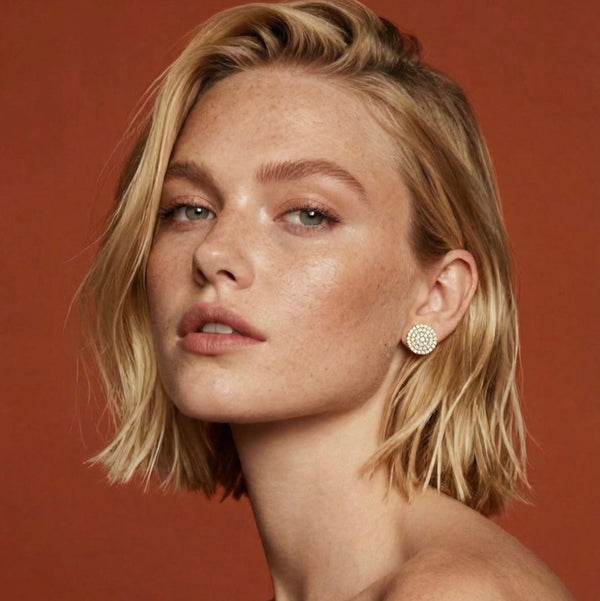 Orecchino Lobo con Pavé DIDiamanti Bianchi