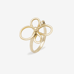 Anello con ciondolo a forma di fiore 