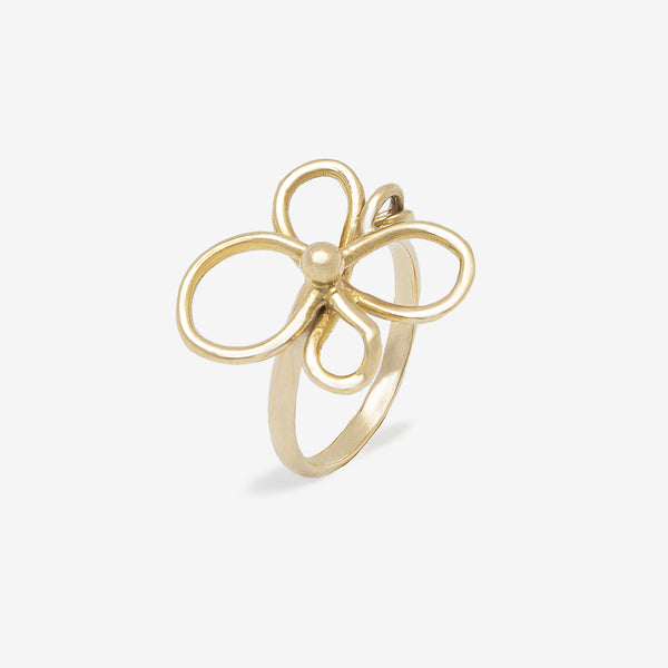 Anello con ciondolo a forma di fiore 