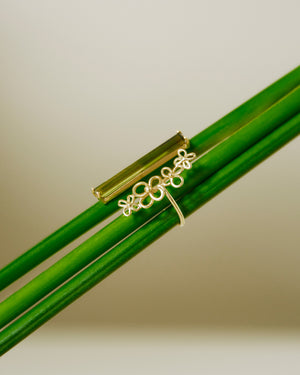 Anello con tormalina verde