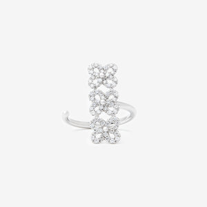 Anello aperto con fiori 