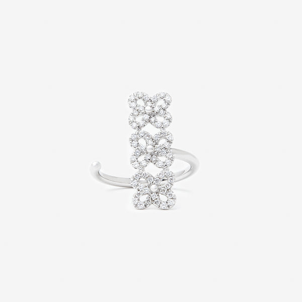Anello aperto con fiori 