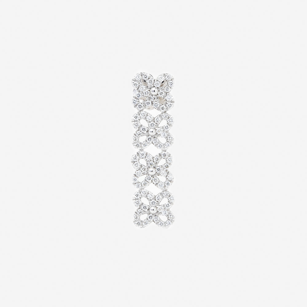 Orecchini a lobo con fiori di diamanti 