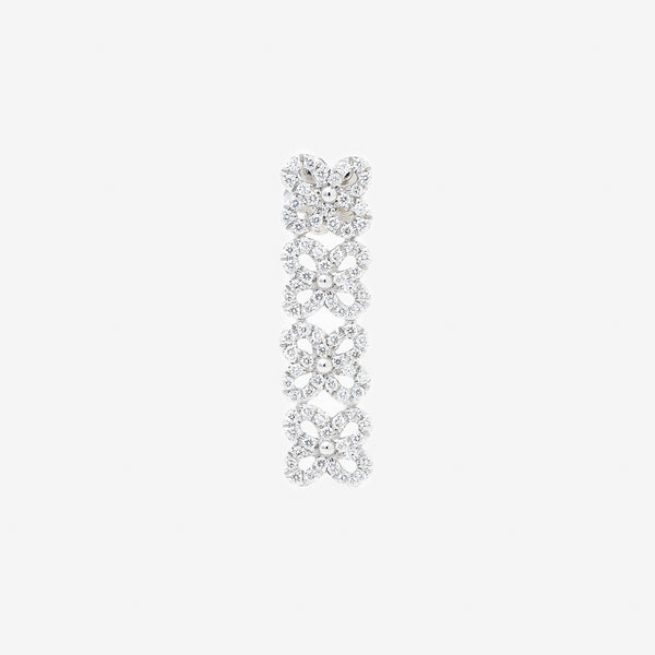 Orecchini a lobo con fiori di diamanti 